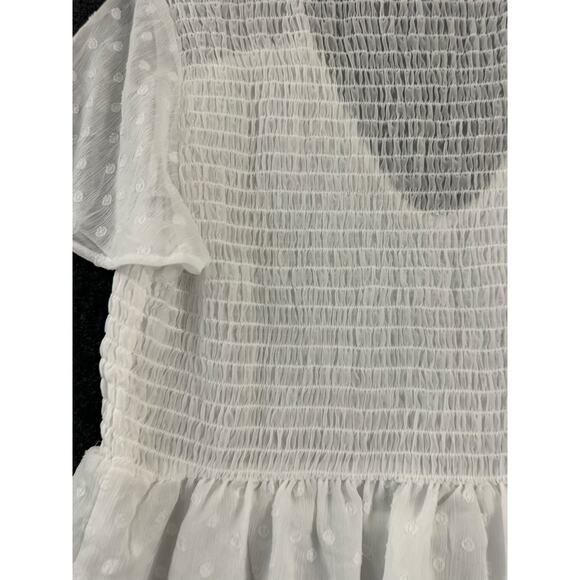 Torrid Peplum Chiffon Clip Dot Smocked Top 0 0X XL L Beachy - Picture 11 of 11